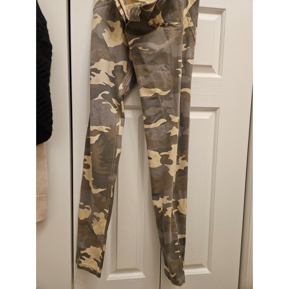 Freddy WR.UP Camo Shaping Pants Medium Green Tan Camouflage Skinny Low Rise
